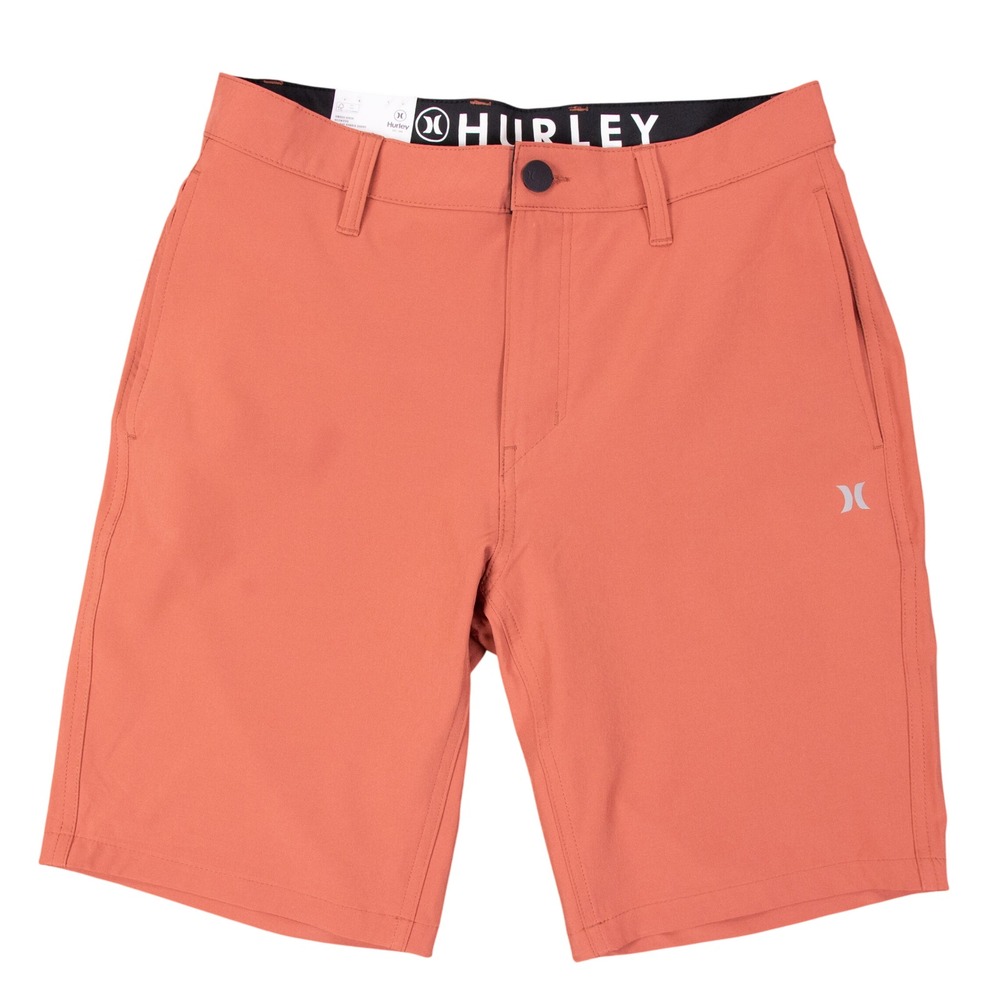 NWT Hurley All Day Hybrid Short Mens 30‎ Redwood 20 Inch Stretch Reflective Logo
